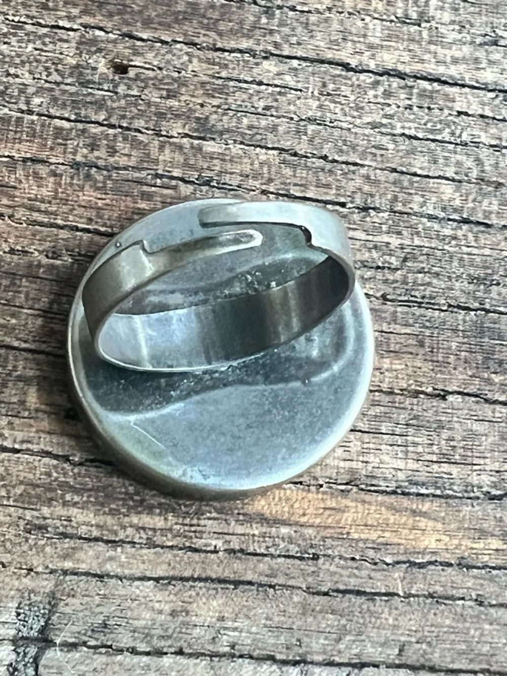 Handcrafted Silver-Tone Round Statement ring with Multicolor Accents
